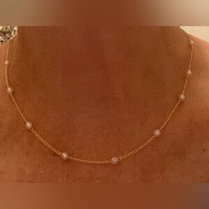 Faux Pearl Station Necklace 16"W by EVRY